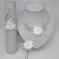 Parure mariage fleur plumes blanches PA1281A