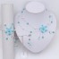 Collier mariage fleur bleu turquoise et blanc CO1285A