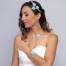 Bracelet mariage fleur bleu turquoise blanc BR1285A