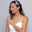 Parure mariage fleur bleu turquoise blanc PA1285A