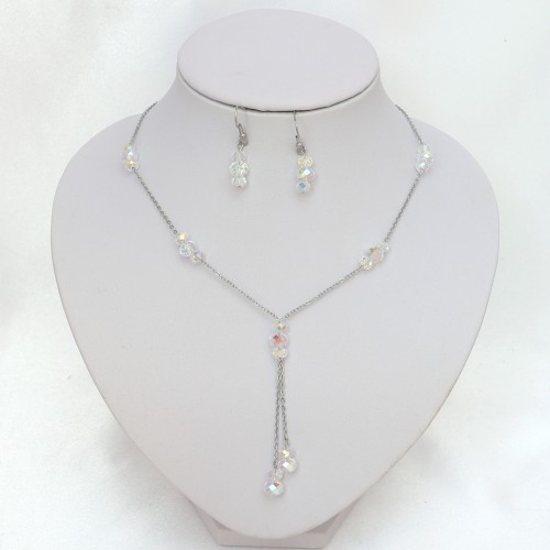 Parure mariage cristal irisé