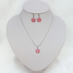 Parure fleur de cerisier rose PA5003