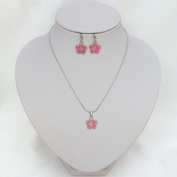 Parure fleur de cerisier rose PA5003