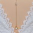Bijou de dos perles blanches et strass sur chaîne doré or fin 24K