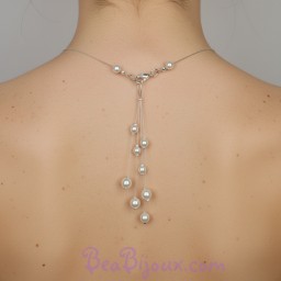 Bijou pendentif de dos blanc BD0008A