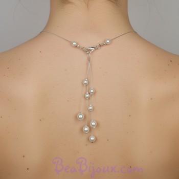 Bijou pendentif de dos blanc BD0008A