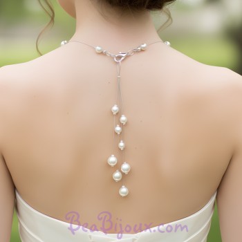 Bijou pendentif de dos blanc BD0008A