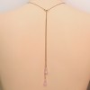 Bijou de dos mariage doré perles roses BD5007