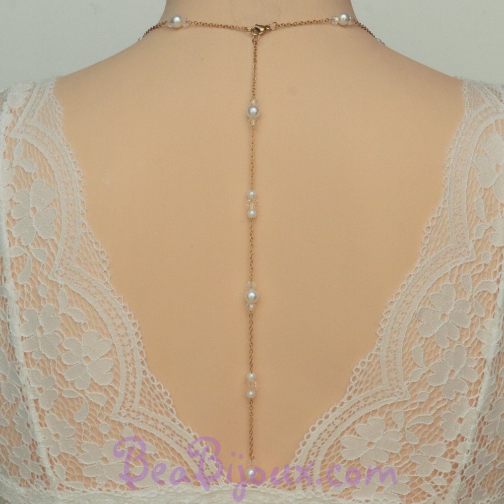 Bijou de dos blanc et transparent Bijou de dos blanc et transparent