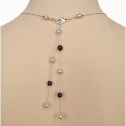 Bijou pendentif de dos ivoire et bordeaux BD0004A