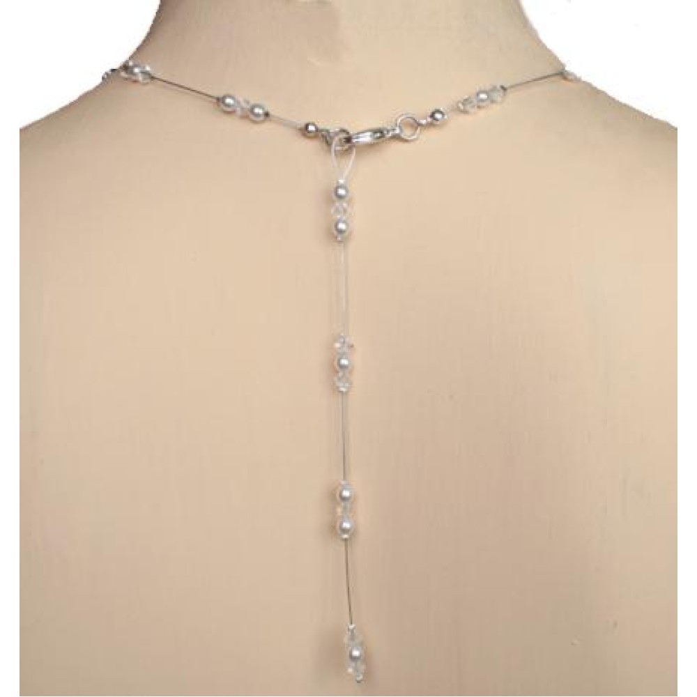 Bijou de dos blanc et cristal Bijou de dos blanc et cristal