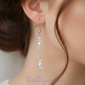 Boucles d'oreilles blanc cristal BO1273A