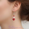 Boucles d'oreilles blanc et rouge BO1278A
