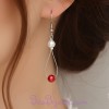 Boucles d'oreilles blanc et rouge BO1284A