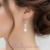 Boucles d'oreilles blanches et cristal BO4288A