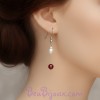 Boucles d'oreilles ivoire clair et bordeaux BO4291A
