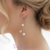 Boucles d oreilles mariage blanc cassé et cristal BO1215C