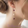Boucles d oreilles mariage ivoire bordeaux BO1210A