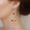 Boucles d'oreilles rouge blanc BO1285A