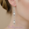 Boucles d'oreilles Mariage blanches et argent BO1270A