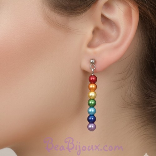Boucles d'oreilles arc en ciel