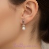 Boucles d oreilles mariage blanc et cristal BO1179A