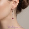 Boucles d oreilles mariage ivoire et bordeaux BO1184A