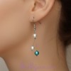 Boucles d oreilles mariage ivoire turquoise BO1182C