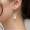 Boucles d oreilles mariage perles  ivoire BO2073A