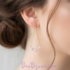 Boucles d'oreilles mariage dorées perles roses BO5007
