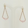 Boucles d'oreilles mariage dorées perles roses BO5007