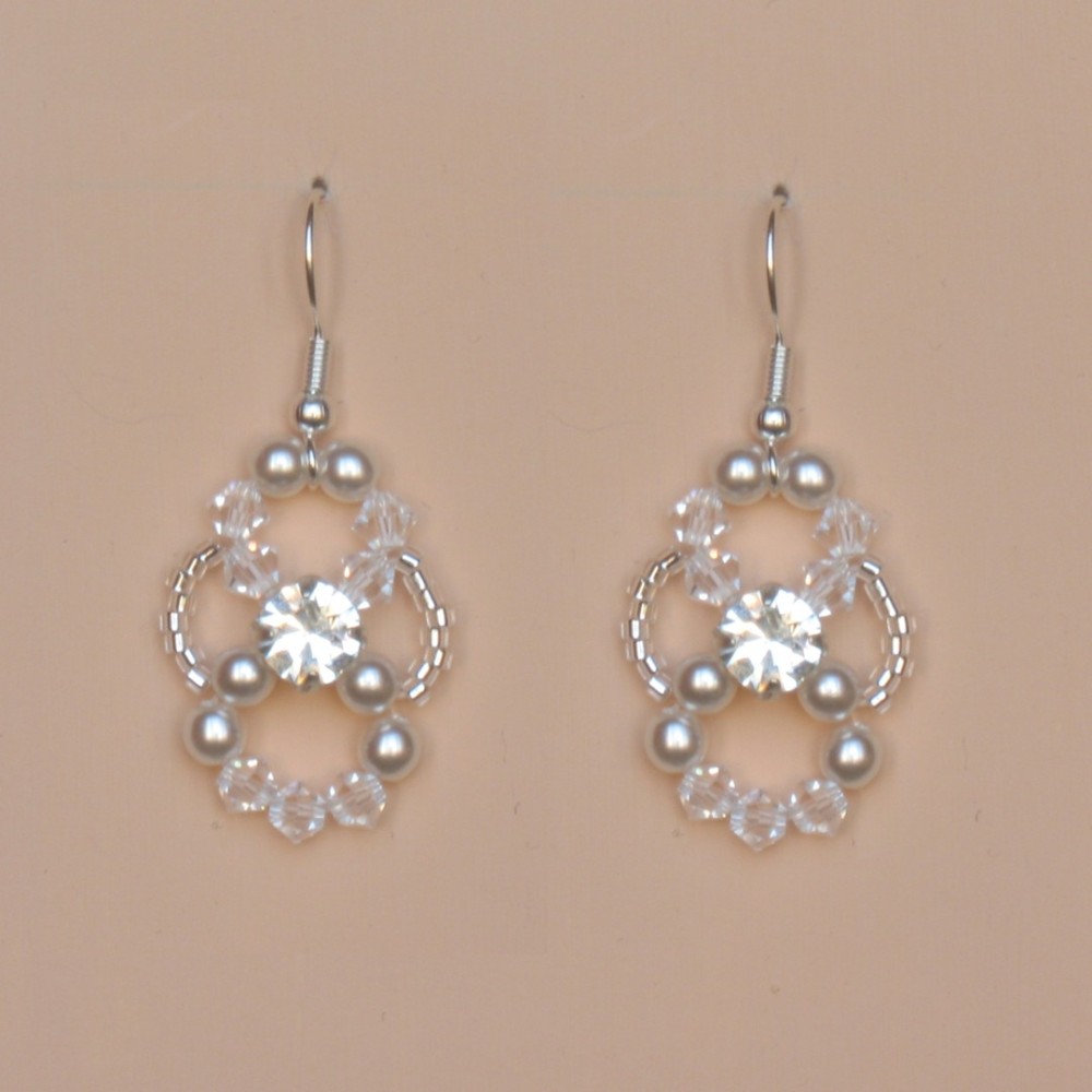 Boucles d oreilles blanc cristal strass Boucles d oreilles blanc cristal strass