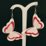 Boucles d'Oreilles Mariage Papillon Satin Blanc et Rouge