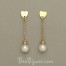 Boucles d'oreilles coeur doré perles blanches BO5009