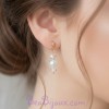 Boucles d'oreilles perles blanches et facetté BO5011