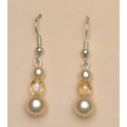 Boucles d oreilles mariage ivoire beige BO1159A