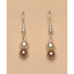 Boucles d oreilles mariage ivoire cappuccino BO1164A