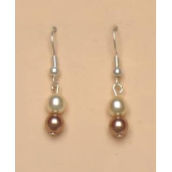 Boucles d oreilles mariage ivoire cappuccino BO1164A