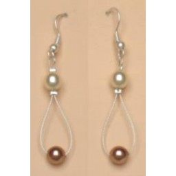 Boucles d oreilles mariage ivoire cappuccino BO1164B