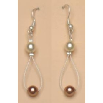 Boucles d oreilles mariage ivoire cappuccino BO1164B