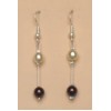 Boucles d oreilles mariage ivoire et chocolat BO1165A