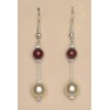 Boucles d oreilles mariage bordeaux ivoire BO1170A