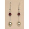 Boucles d oreilles mariage bordeaux ivoire BO1170A