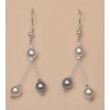 Boucles d oreilles mariage gris et blanc BO1171A