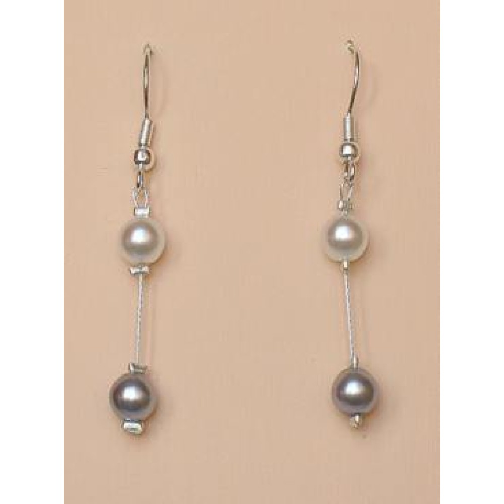Boucles d oreilles mariage blanc gris Boucles d oreilles mariage blanc gris
