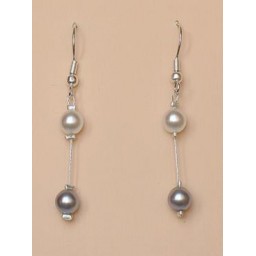 Boucles d oreilles mariage blanc gris BO1171B