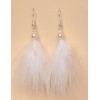 Boucles d oreilles mariage plumes blanches BO1173P