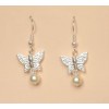 Boucles d oreilles mariage papillon ivoire cristal BO1174A