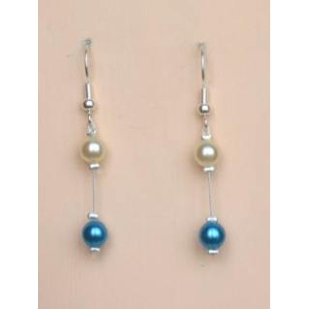 Boucles d oreilles mariage ivoire turquoise Boucles d oreilles mariage ivoire turquoise