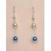 Boucles d oreilles mariage ivoire turquoise BO1182A
